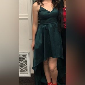 Emerald green hi-lo dress